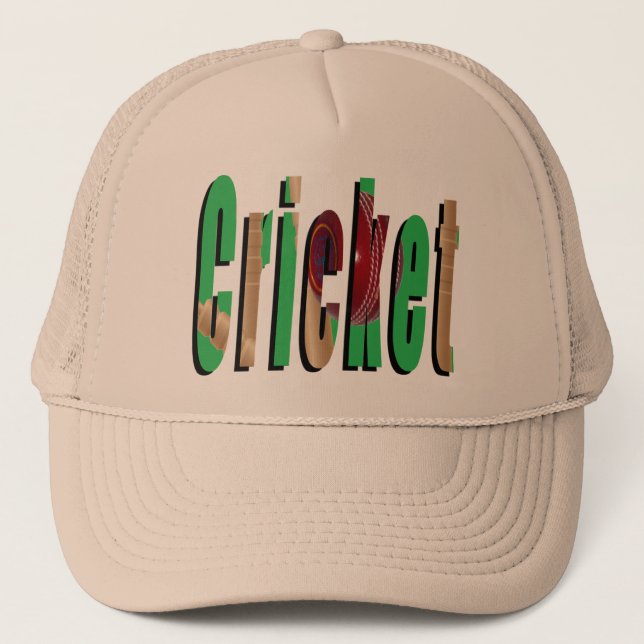 Dimensional Cricket Picture Logo, Trucker Hat (Front)