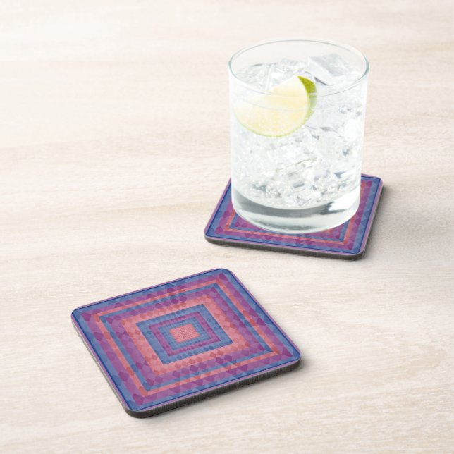 Dimensional Diamonds Pattern Coaster (Right Side)