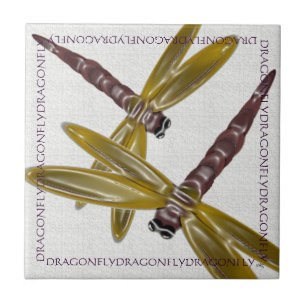 Dimensional Dragonflies Ceramic Tile