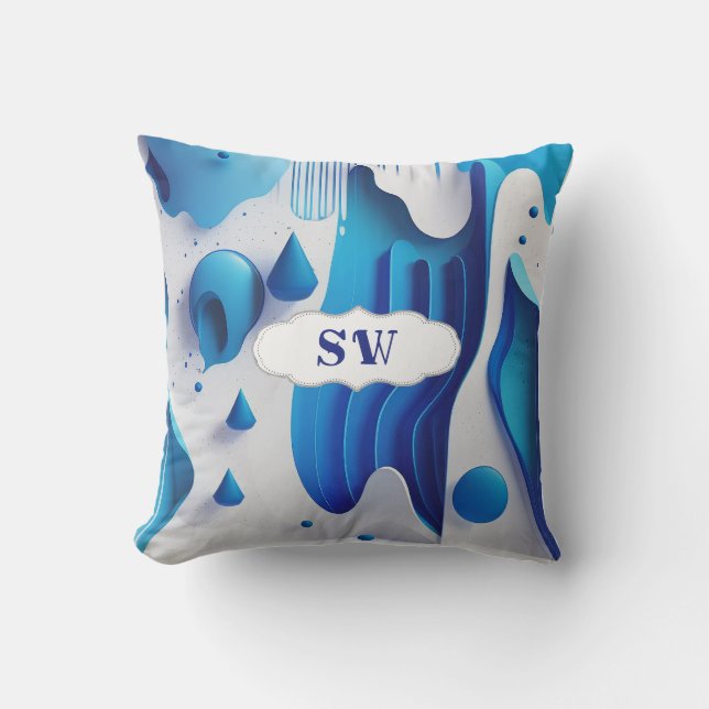 Dimensional Fluidity Abstract Accent Pillow (Front)
