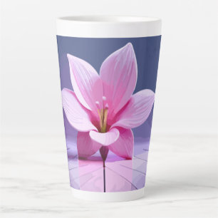 Dimensional Gladioli: Pink and Purple Masterpiece Latte Mug