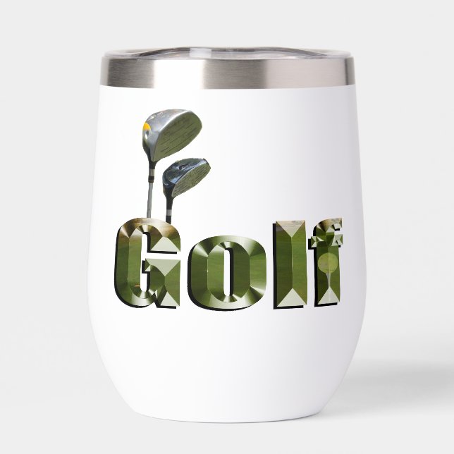Dimensional Golf Clubs And Name, (Back)