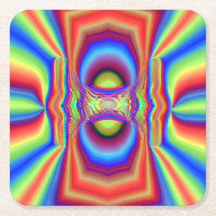 Dimensional Intersection Digital Art Square Paper Coaster