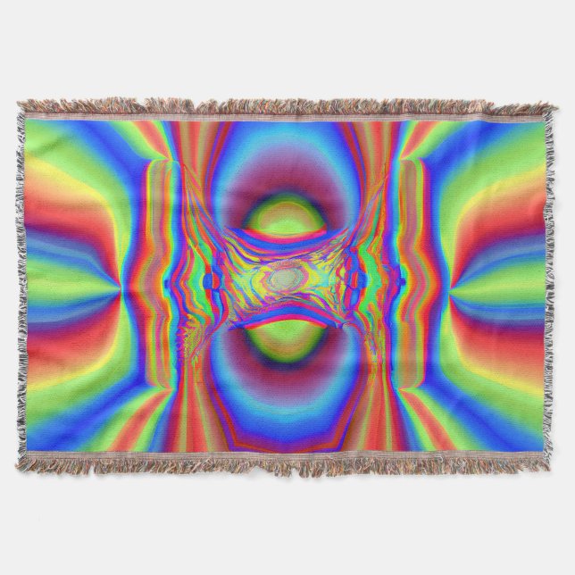 Dimensional Intersection Digital Art Throw Blanket (Front)