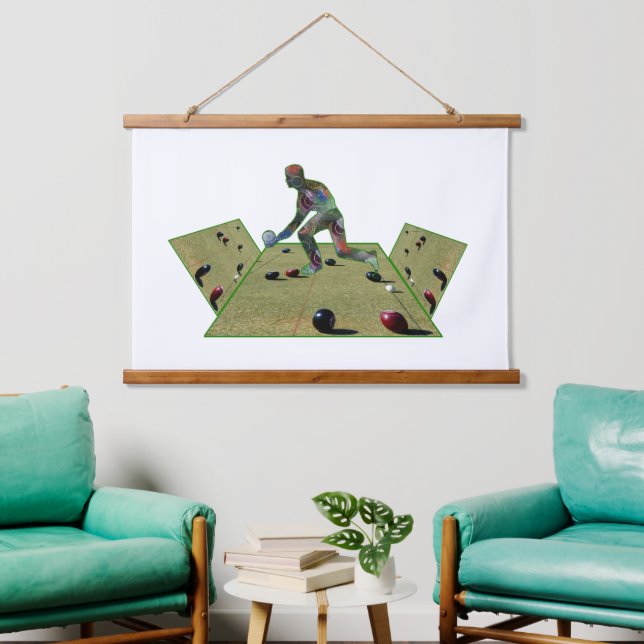 Dimensional Lawn Bowler, Wall Hanging Tapestry (Living Room)