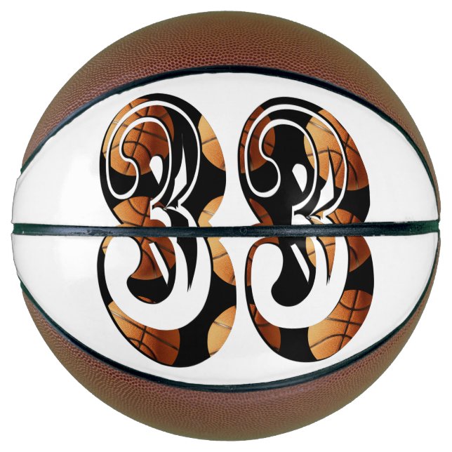 Dimensional Orange Black Basketball Number 33, (Front)