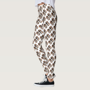 Dimensional Orange Black Basketball Number 33, Leggings
