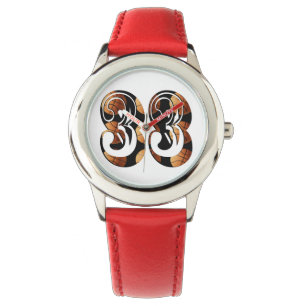 Dimensional Orange Black Basketball Number 33, Watch