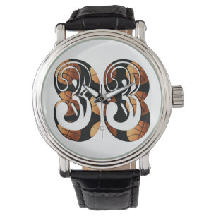 Dimensional Orange Black Basketball Number 33, Watch
