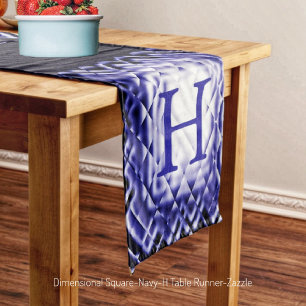 Dimensional Square-Navy-H Short Table Runner