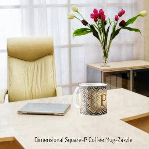 Dimensional Square-P Coffee Mug