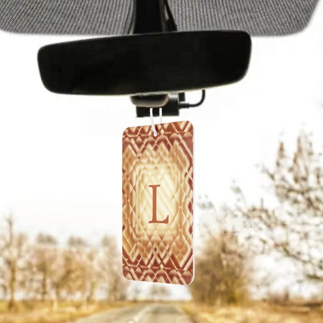 Dimensional Square-Red-L Air Freshener (Display this stylish, air Freshener design, along with your personal Monogram!)
