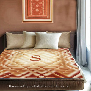 Dimensional Square-Red-S Fleece Blanket