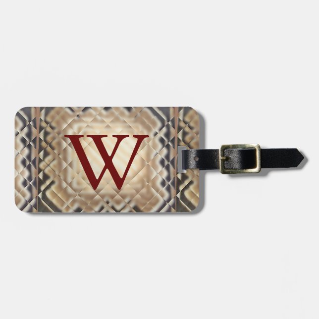 Dimensional Square-W Luggage Tag (Front Horizontal)
