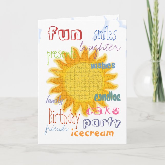 Dimensional Sunshine Birthday Card (Front)