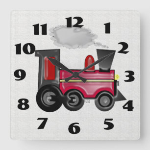 Dimensional Train Square Wall Clock