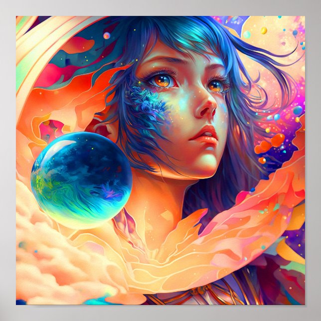 Dimensions Child - Colourful Female Wall Art Print (Front)