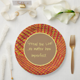 Dimensions of Happiness Tweed Textured Playful Paper Plate