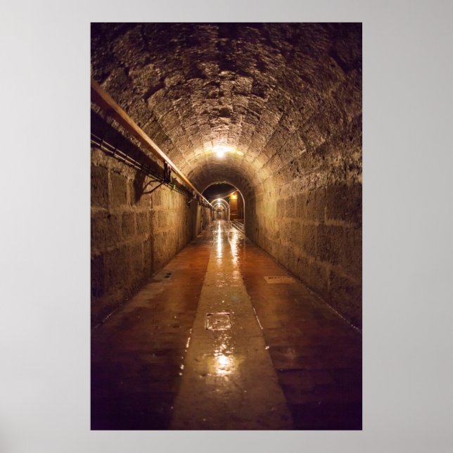 Dimly Lit Salt Mine Tunnel Poster (Front)