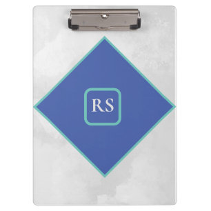 Dimond Shape Logo Name White Marble Clipboard