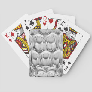 Dimpled pint beer glass playing cards