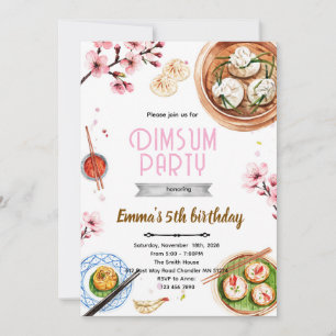 Dimsum birthday party invitation