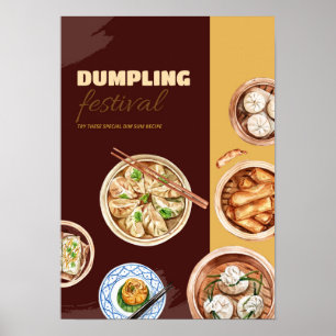 Dimsum Watercolor business Poster