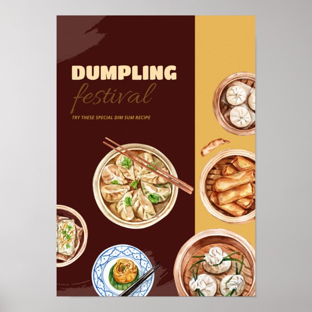 Dimsum Watercolor business  Poster (Front)