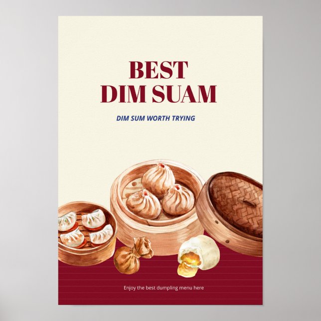 Dimsum Watercolor business  Poster (Front)