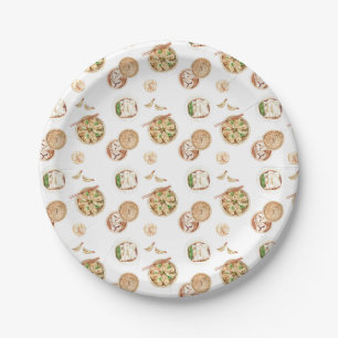 Dimsum Watercolor Pattern Paper Plate
