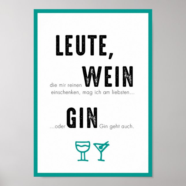 DIN A4 Poster "GIN GEHT AUCH" (Front)