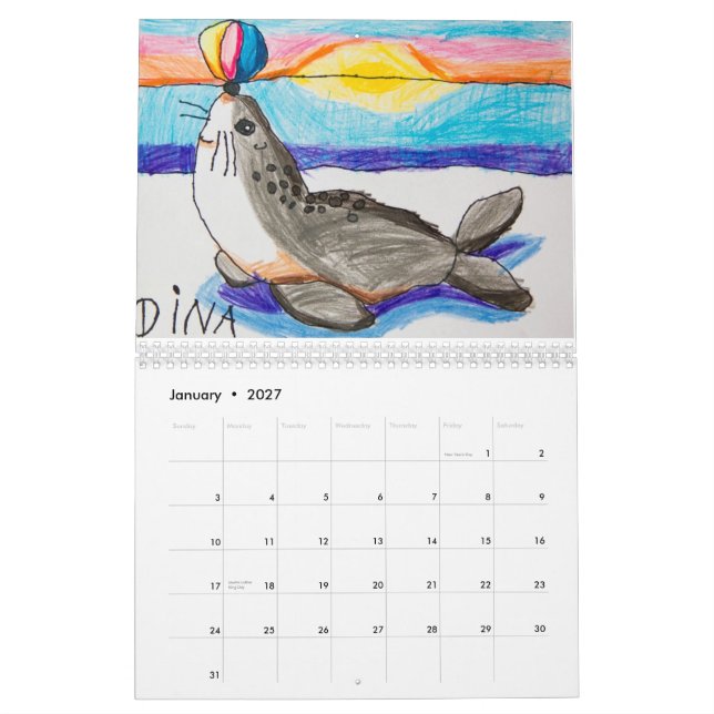Dina Art 2014 Custom Printed Calendar (Jan 2027)