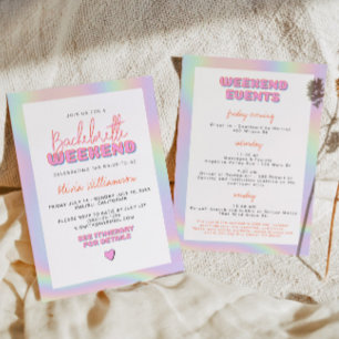 DINA Holographic Space Cowgirl Bachelorette  Invitation