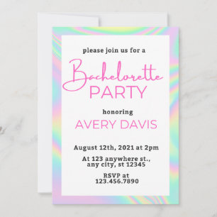 DINA Holographic Space Cowgirl Bachelorette Party  Invitation