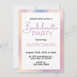 DINA Holographic Space Cowgirl Bachelorette Party  Invitation