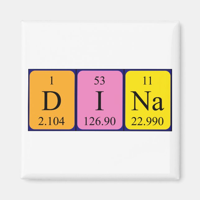 Dina periodic table name magnet (Front)