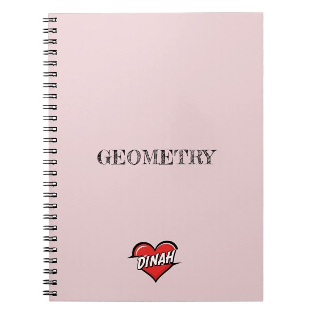Dinah Heart Pink Notebook (Front)