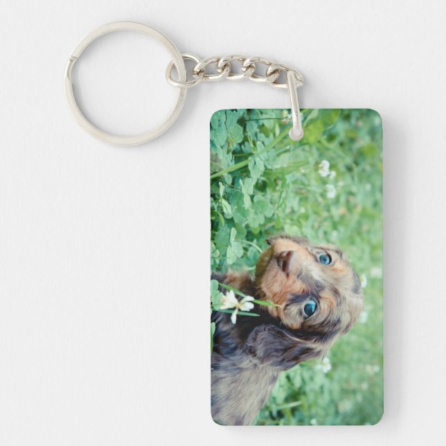 Dinah & Littermates Double Photo Keepsake Key Ring (Front)