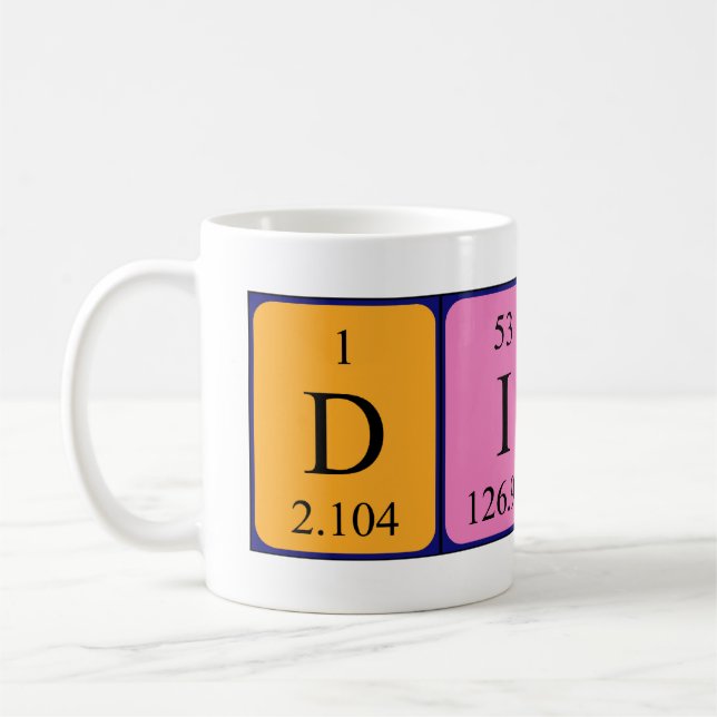 Dinah periodic table name mug (Left)