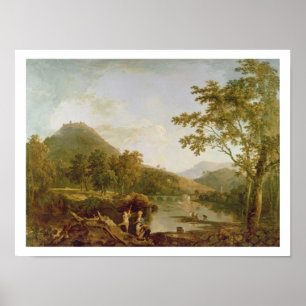 Dinas Bran from Llangollen, 1770-71 (oil on canvas Poster