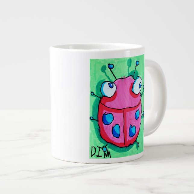 Dina's Ladybug (double image) Jumbo size Large Coffee Mug (Front Right)