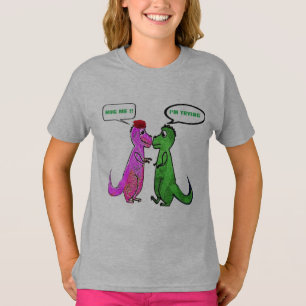 dinasaurs t-rex love you hug me funny t-shirt