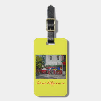 Dine Alfresco Luggage purse or keychain tag