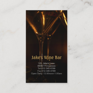 Diner Bar Restaurant Wine Glass Business Card