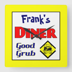 Diner Custom Retro Kitchen Wall Clock