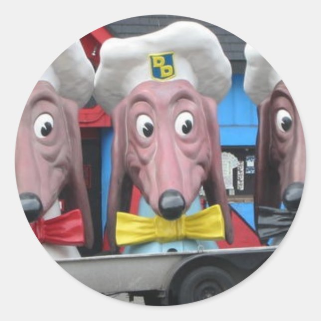 Diner Dogs Classic Round Sticker (Front)