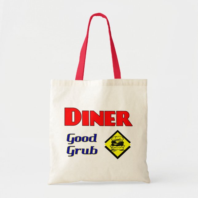 Diner Good Grub Hamburger Restaurant Art Tote Bag (Front)