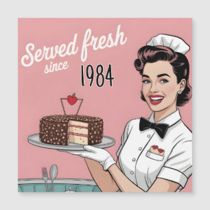 Diner Pin-Up: Retro Waitress and Custom Year