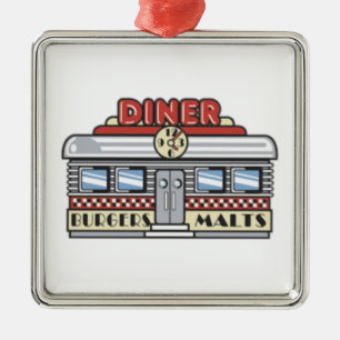Diner Retro Vintage Art Metal Ornament