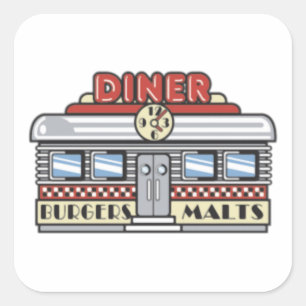 Diner Square Sticker